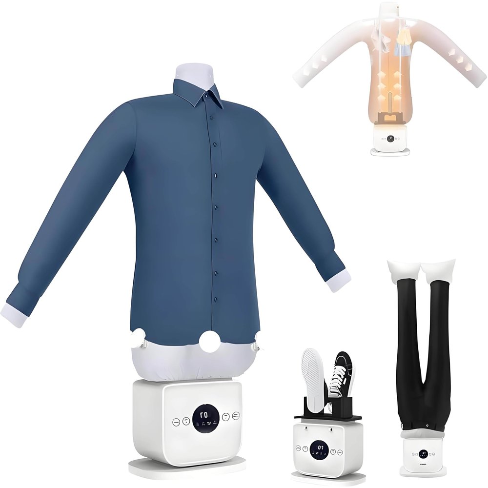 Automatic Steam Ironing Machine - Wrinkle-Free in Just 8-12 Minutes! Portable Inflatable Garment Steamer with 360 Coverage and One-Click Operation for Effortless Drying