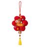 New Year's Small red Flower Plush Pendant, Spring Festival Door Handle Decoration view 1