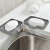 2 Pcs Dish Soap Holder, Silicone Easy Clean Self Draining Non-Slip Kitchen Soap Tray,Extend Life & Keep Dry Shower Soap Holder for Bath Tub,Kitchen Sink Organizer,Shower,Bathroom view 4