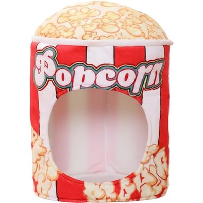 Zonfer Funny Popcorn Bucket Hat Head Cover Costume Prop Food Headgear Novelty Party Hat for Christmas Halloween Cosplay Accessory