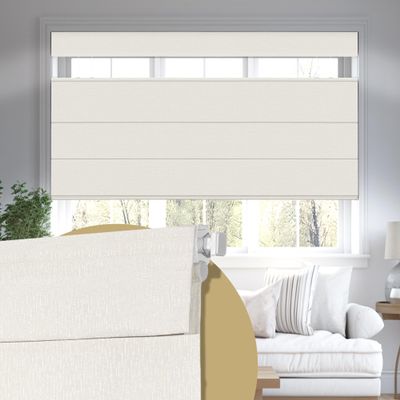 HOTSOON No Drill Blackout Roman Shades for Windows, White, 39" W x 64" H
