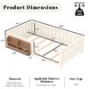 Bellemave Twin Size Montessori Floor Bed Frame, Kids Floor Bed Twin with Bookshelf and Safety Guardrails for Girls Boys, Beige view 3