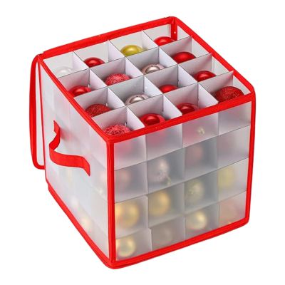 Christmas Ornament Storage Box Stores 64 Balls Waterproof Bin