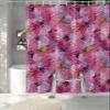 Split Shower Curtain for Transfer Bench, Cherry Blossom Extra Long Shower Curtains 96 Inches for Bathroom/Tub, Pink Purple Flowers Modern Oil Painting Art Waterproof Fabric Shower Curtain Set, view 3