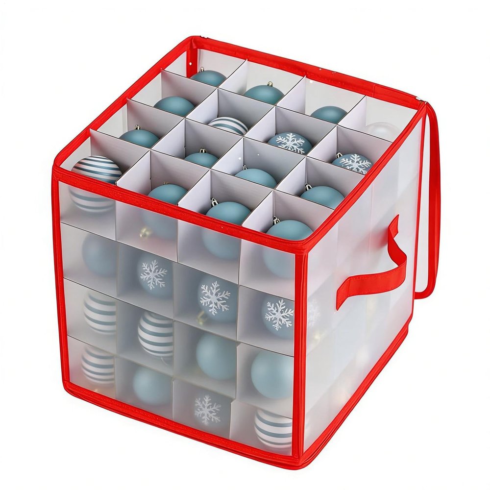 Christmas Ornament Storage Containers Stores 64 Balls Waterproof Bin