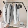 LIUZQWAED Heavy Duty Pull Down Hanger Rail, Aluminium Retractable Cabinet Rack, Extendable Wardrobe Lift Closet Rod, Liftable Soft Return Holder, Adjustable Width(65-85cm) view 3