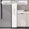 4 Tier Slim Storage Cart with Wheels, Narrow Pull-Out Utility Cart with Handle, Next to Fridge Storage Spice Rack for Kitchen Bakers Pantry Dining Room(Wood Color,60x25x120cm) view 3