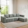 119" Oversized Cloud Boneless Couches for Living Room, Modern Tufted Modular Sectional Sofa with Deep Seat & Movable Ottoman, L Shaped Memory Foam Chenille Couch, No Assembly Required, Green view 1