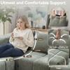 119" Oversized Cloud Boneless Couches for Living Room, Modern Tufted Modular Sectional Sofa with Deep Seat & Movable Ottoman, L Shaped Memory Foam Chenille Couch, No Assembly Required, Green view 4