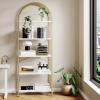71 Inch Arched Bookshelf 5 Tier Bookcase, Home Office Shelf Storage Organizer, Modern Book Shelf for Bedroom, Living Room, Offices, Tall Shelf for CDs,Books, Home Office Shelf, Storage Organizer, Gold view 1