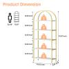 71 Inch Arched Bookshelf 5 Tier Bookcase, Home Office Shelf Storage Organizer, Modern Book Shelf for Bedroom, Living Room, Offices, Tall Shelf for CDs,Books, Home Office Shelf, Storage Organizer, Gold view 2