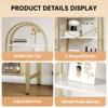 71 Inch Arched Bookshelf 5 Tier Bookcase, Home Office Shelf Storage Organizer, Modern Book Shelf for Bedroom, Living Room, Offices, Tall Shelf for CDs,Books, Home Office Shelf, Storage Organizer, Gold view 3