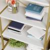 71 Inch Arched Bookshelf 5 Tier Bookcase, Home Office Shelf Storage Organizer, Modern Book Shelf for Bedroom, Living Room, Offices, Tall Shelf for CDs,Books, Home Office Shelf, Storage Organizer, Gold view 4