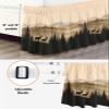 Xyliovatrix Black Forest Bed Skirt Queen Size 16 Inch Drop, Wrap Around Bed Skirts, Deer Silhouettes Foggy Grey Pine Tree Elastic Bedskirt Pleated Bed Frame Cover Luxurious Dust Ruffle for Queen Bed view 3