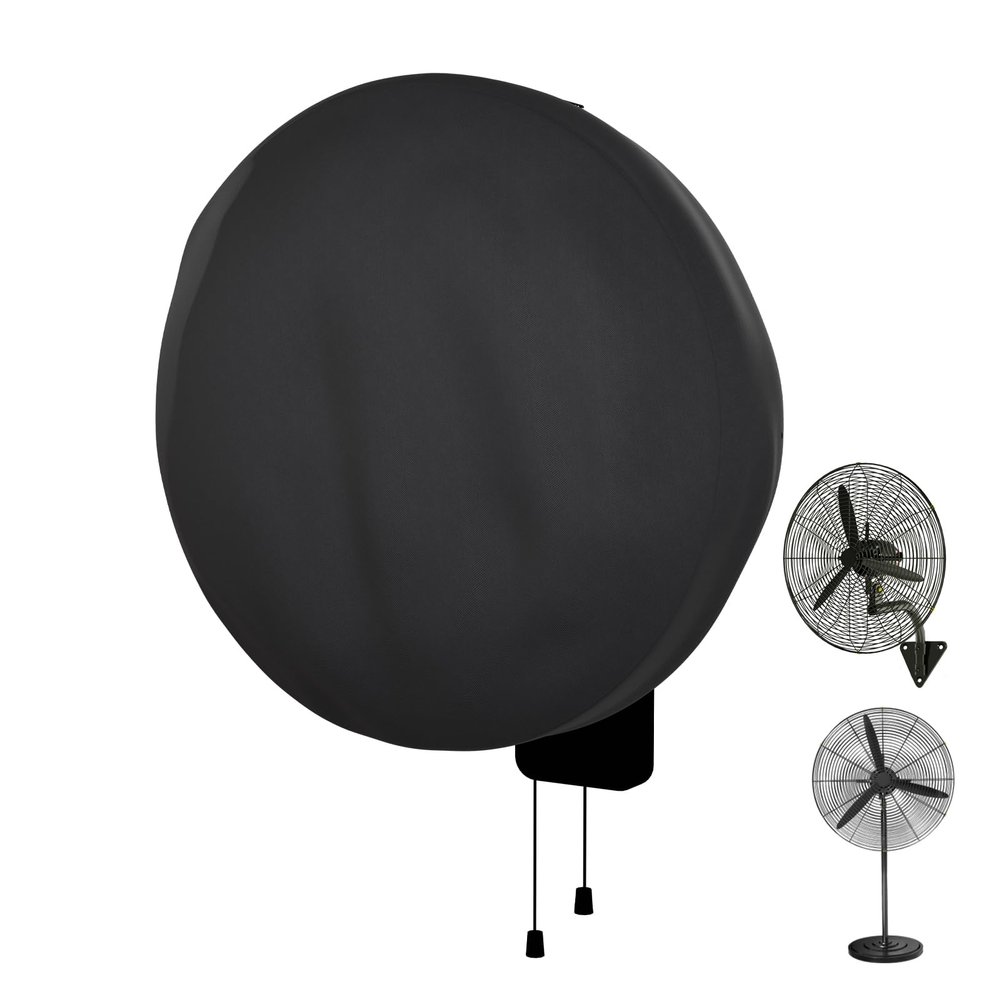 EVRBUL Outdoor Fan Cover Compatible with 18-20 Inch Wall Mount Fan & Pedestal Fan Heavy Duty 420D Waterproof Industrial Fan Protection Covers with Durable Zipper Windproof Buckles