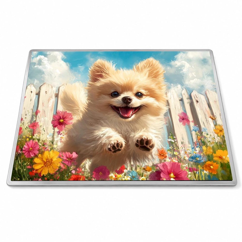Stove top covers for electric stove 28.3 x 20.5 Inch Cute Dog Garden Scene Stove Top Covers