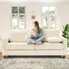 Kidirect 70in U Shaped Couch, Modular Sofa No Tool Assembly, Comfy Sectional Couches for Living Room 21in Deeper Seats, Corduroy Sofas for Living Room with 2 Pillows, Loveseat Sofa Set, Beige Couch view 2