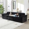 118" Cloud Modular Sectional Sofa - Boneless Chenille 3-Seater Couch for Living Room, Modern No Assembly Sofa (Black, 3 Seater) view 1