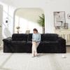 118" Cloud Modular Sectional Sofa - Boneless Chenille 3-Seater Couch for Living Room, Modern No Assembly Sofa (Black, 3 Seater) view 3