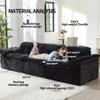 118" Cloud Modular Sectional Sofa - Boneless Chenille 3-Seater Couch for Living Room, Modern No Assembly Sofa (Black, 3 Seater) view 4