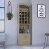 Bar Cabinet, Double Door, Two Shelves, Sixteen Built in Wine Rack Light Pine view 1