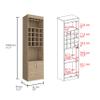 Bar Cabinet, Double Door, Two Shelves, Sixteen Built in Wine Rack Light Pine view 4