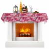 Fireplace Mantel Scarf 90x17 Inches, Cherry Blossom Mantle Cover for Fireplace, Spring Watercolor Flowers Modern Abstract Art Mantel Shelf Top Scarves for Christmas, Halloween, Thanksgiving Party view 1