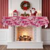 Fireplace Mantel Scarf 90x17 Inches, Cherry Blossom Mantle Cover for Fireplace, Spring Watercolor Flowers Modern Abstract Art Mantel Shelf Top Scarves for Christmas, Halloween, Thanksgiving Party view 3