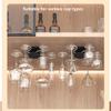 360 Rotating Wine Glass Rack, Self-adhesive Under Cabinet Hanging Wine Glass Storage Rack Holds 6 Wine Glasses(Gray) view 4