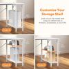 Alpen L Shaped Gaming Desk with Power Outlets, 55 Inch Computer Desk with 3 Drawers and Shelves, Corner Desk for Gaming, Study Writing PC Table with Storage and Reversible Shelf, White view 4