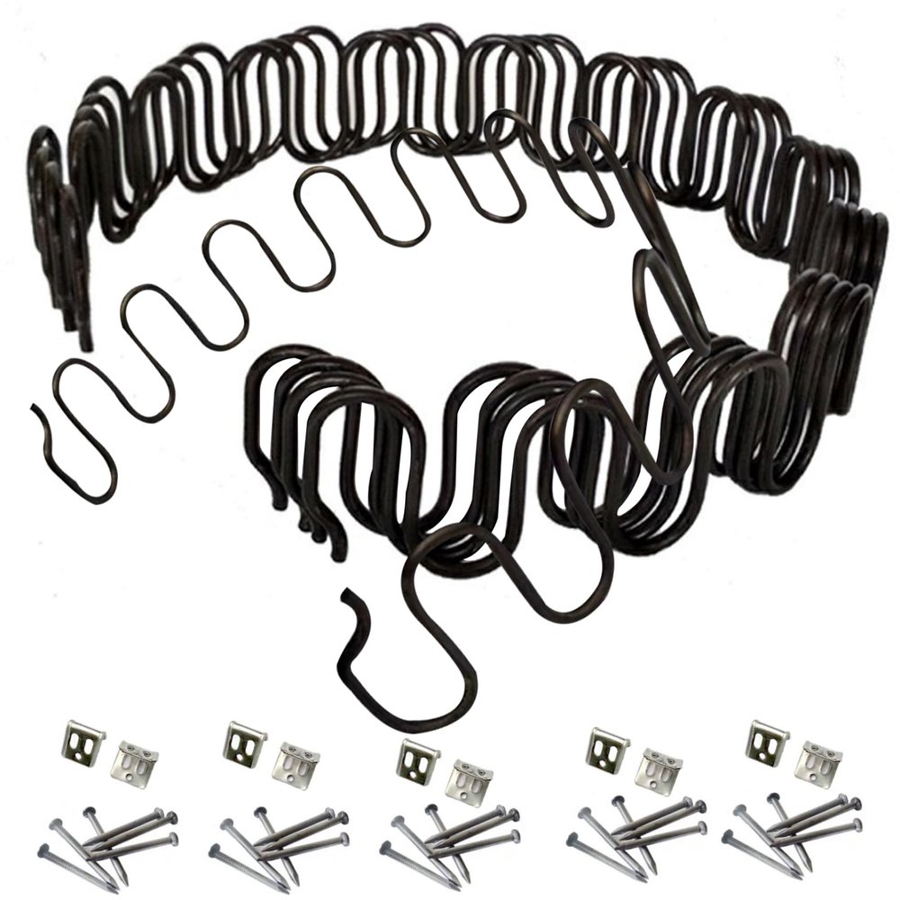 Couch Repair Kit, Upholstery Springs 5 Sets 17.7inch Replacement Heavy Duty Recliner Springs Plating Rust Resistant Smooth Couch Supports for Sagging Cushions
