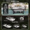 SIFER Chafing Dishes for Buffet 9Qt 4 Pack with Multi-Size Food Pans-Screwless Installation Chafing Dish Buffet Set,Foldable Handles Stacking Design,Stainless Steel for Events,Black view 4