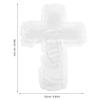 Ivory Cross Wedding Ring Bearer Pillow, Satin Lace Cushion for Ceremony view 2
