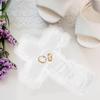 Ivory Cross Wedding Ring Bearer Pillow, Satin Lace Cushion for Ceremony view 4