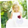 COLLBATH Romantic Wedding Flower Basket with Lace Design Small Handheld Decorative Basket White Multi-purpose for Ceremony Supplies view 4