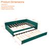 Bellemave Full Corner bedframe with Trundle and USB,Upholstered daybed with Trundle, L-Shape daybed for Bedroom Living Room, Emerald + Velvet view 2