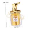 KOMBIUDA Glass Candy Jar with Ceramic Animal Lid, Sealed Glass Snacks Canister for Wedding Favors, Small Gold-trimmed Elephant Design Candy Storage Box for Party view 2