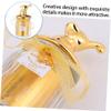 KOMBIUDA Glass Candy Jar with Ceramic Animal Lid, Sealed Glass Snacks Canister for Wedding Favors, Small Gold-trimmed Elephant Design Candy Storage Box for Party view 3