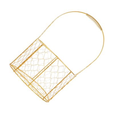 Golden Iron Wedding Basket with Handle for Gift Presentation