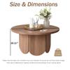 31.5 Round Small Coffee Table - Premium Wood Modern Center Tables with Petal-Shaped Base for Living Room, Apartment & Small Space, Easy Assembly view 2