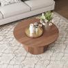 31.5 Round Small Coffee Table - Premium Wood Modern Center Tables with Petal-Shaped Base for Living Room, Apartment & Small Space, Easy Assembly view 3