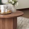 31.5 Round Small Coffee Table - Premium Wood Modern Center Tables with Petal-Shaped Base for Living Room, Apartment & Small Space, Easy Assembly view 4