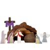9 Pcs Empty Tomb Christian Scene and Cross Decoration, Easter Wooden Resurrection Scene Cross Jesus Tomb Tray Set, Jesus Nativity Scenes Decor for Religious Home Office Tabletop Christian Gifts view 1