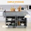 Rolling Kitchen Island with Storage, Portable Kitchen Cart with Stainless Steel Top, 2 Drawers, Spice, Knife and Towel Rack and Cabinets view 2