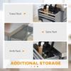 Rolling Kitchen Island with Storage, Portable Kitchen Cart with Stainless Steel Top, 2 Drawers, Spice, Knife and Towel Rack and Cabinets view 4