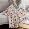 Independence Day Throw Blanket for Couch,Soft Lightweight Flannel Fleece Blanket,4th of July Red Blue Strip Love Burlap Microfiber Plush All Season Decorative Blankets for Sofa Office Lap 30"x40" view 3