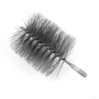 4 Inch Round Chimney Cleaning Brush, With Sturdy Steel Wire Bristles For Fireplace Flue Pipe, For 0.47 In Male Thread Rods, For Durability And Efficient Home Maintenance Use