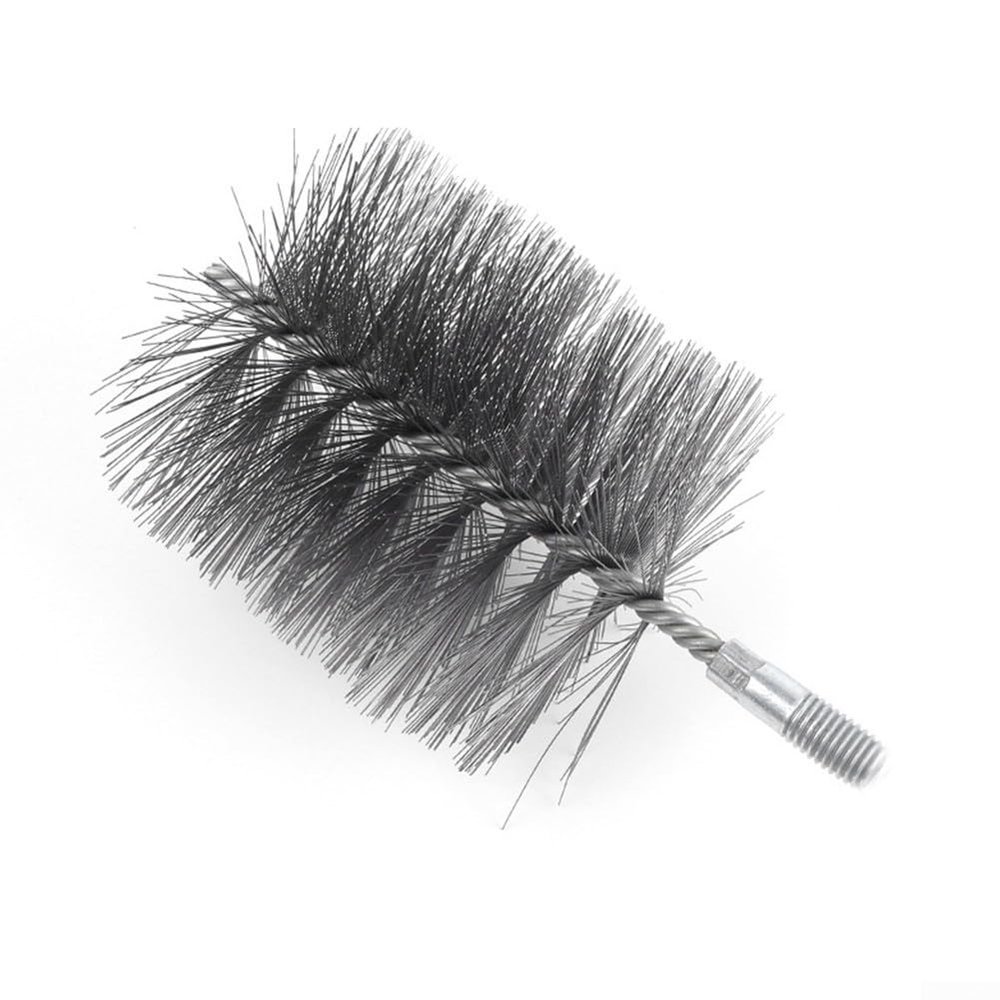 4 Inch Round Chimney Cleaning Brush, With Sturdy Steel Wire Bristles For Fireplace Flue Pipe, For 0.47 In Male Thread Rods, For Durability And Efficient Home Maintenance Use