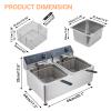 Deep Fryer 22L 1700W  Electric Countertop Fryer with Adjustable Temperature, Removable Basket & Lid, Overheat Protection  Perfect for French Fries, Chicken Wings, Dumplings (Home & Commercial Use) view 2
