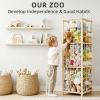 MIRCNY Stuffed Animal Storage Zoo - 54 Inch Large Wooden Toy Organizer | Anti-Tip Design Plushie Storage Rack for Nursery & Playroom | Easy Assembly view 2